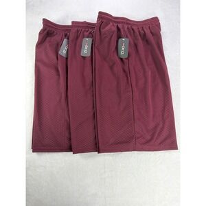BCG‎ Mesh Athletic Shorts 3-Pack Bundle Polyester Maroon Boys XL 18-20 NWT Gym